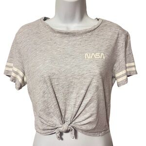 H&M NASA cropped front tie t-shirt size small